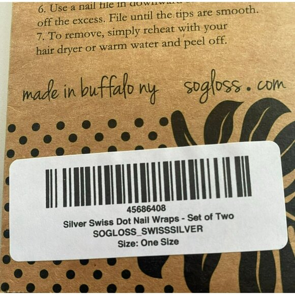 So Gloss Silver Swiss Dot Nail Wraps Heat Activated Set Of Two For Fingers & Toe - Picture 5 of 6